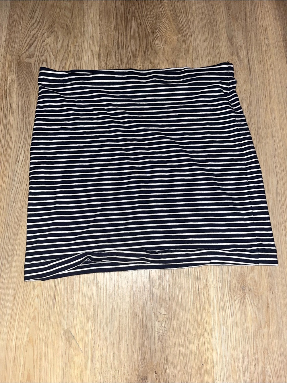 Striped Navy and White Stretch Skirt